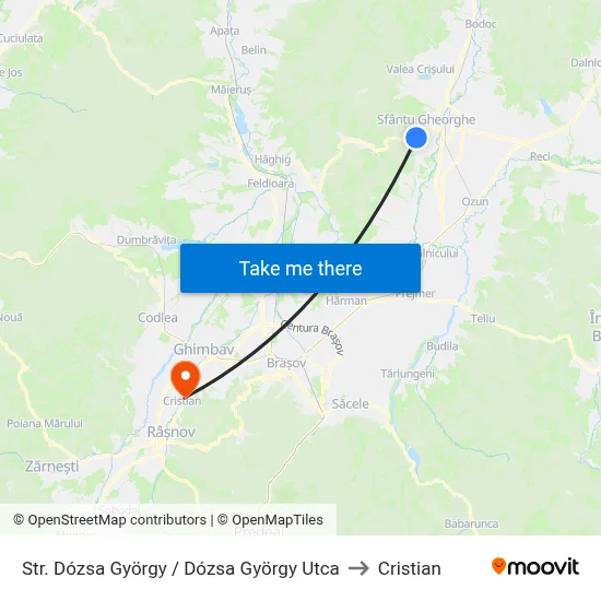 Str. Dózsa György / Dózsa György Utca to Cristian map