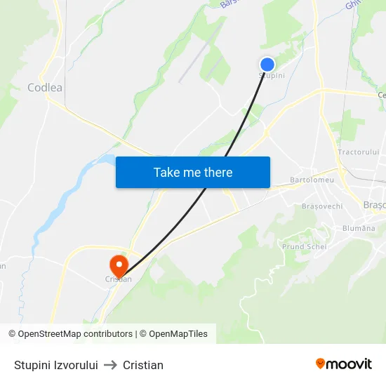 Stupini Izvorului to Cristian map