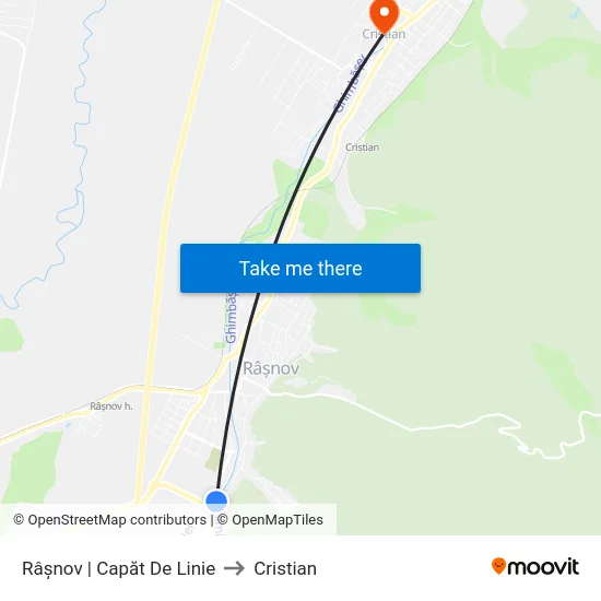Râșnov | Capăt De Linie to Cristian map