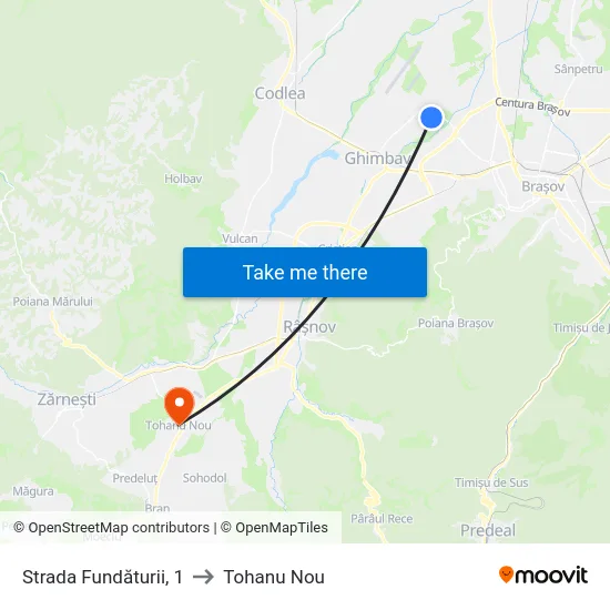 Strada Fundăturii, 1 to Tohanu Nou map