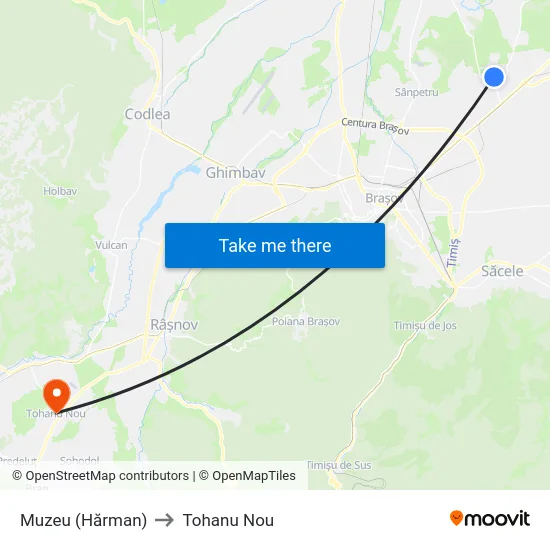 Muzeu (Hărman) to Tohanu Nou map