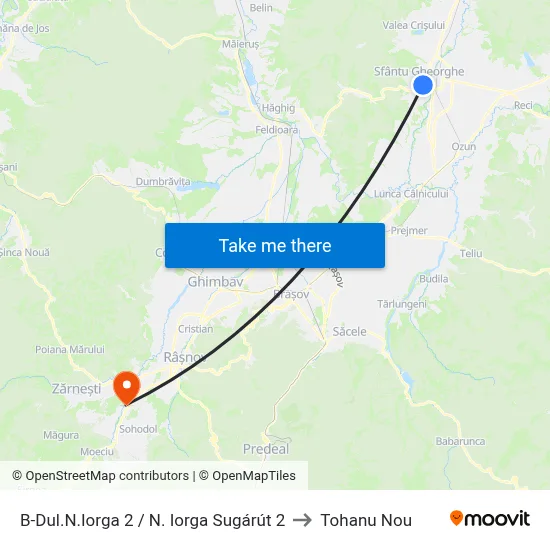 B-Dul.N.Iorga 2 / N. Iorga Sugárút 2 to Tohanu Nou map