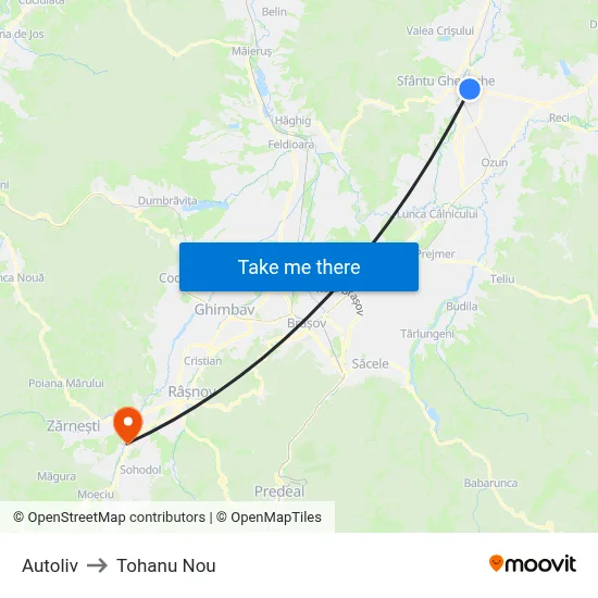 Autoliv to Tohanu Nou map