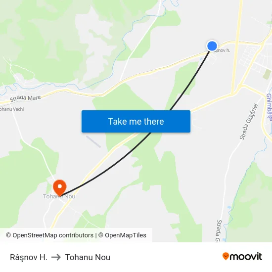 Râşnov H. to Tohanu Nou map