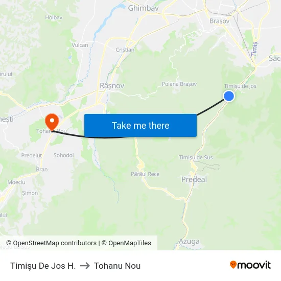 Timişu De Jos H. to Tohanu Nou map