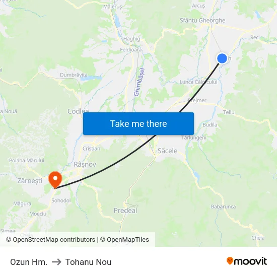 Ozun Hm. to Tohanu Nou map