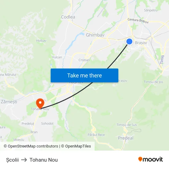 Harta de Școlii către Tohanu Nou