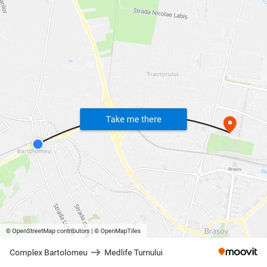 Complex Bartolomeu to Medlife Turnului map