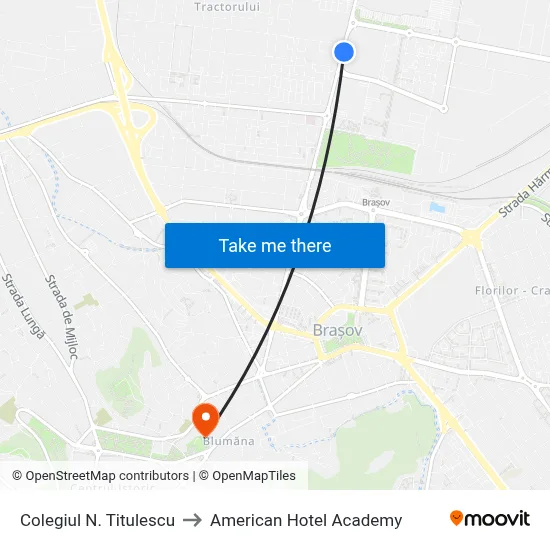 Colegiul N. Titulescu to American Hotel Academy map
