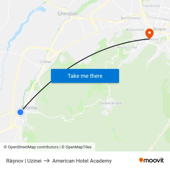Râșnov | Uzinei to American Hotel Academy map