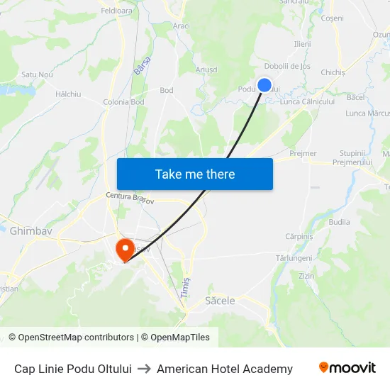 Cap Linie Podu Oltului to American Hotel Academy map