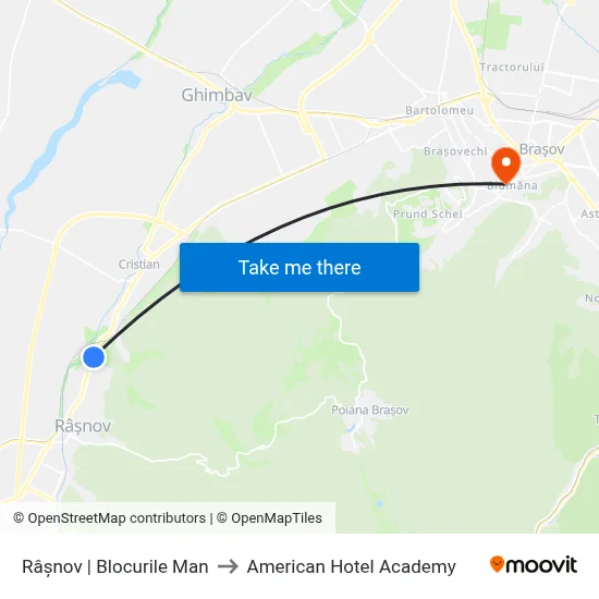 Râșnov | Blocurile Man to American Hotel Academy map