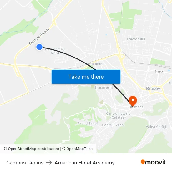 Campus Genius to American Hotel Academy map