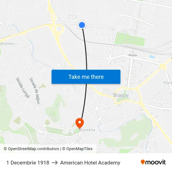 1 Decembrie 1918 to American Hotel Academy map