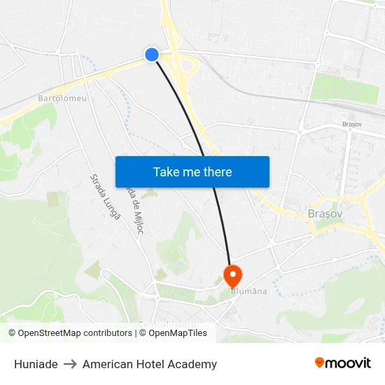 Huniade to American Hotel Academy map