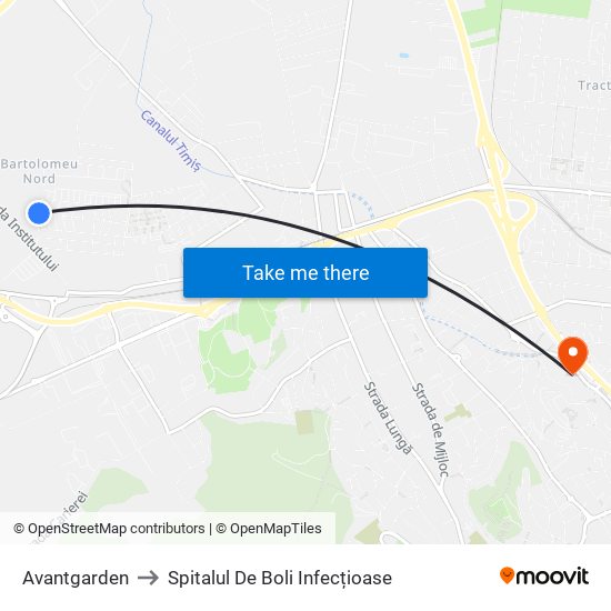Avantgarden to Spitalul De Boli Infecțioase map