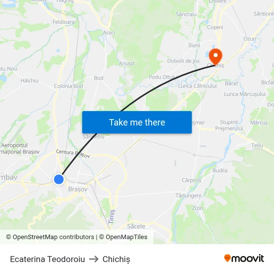Ecaterina Teodoroiu to Chichiș map
