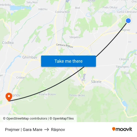Prejmer | Gara Mare to Râşnov map
