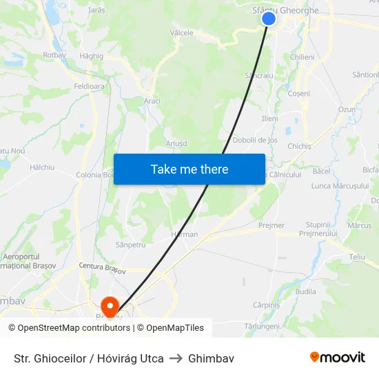 Str. Ghioceilor / Hóvirág Utca to Ghimbav map