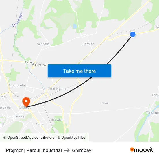 Prejmer | Parcul Industrial to Ghimbav map