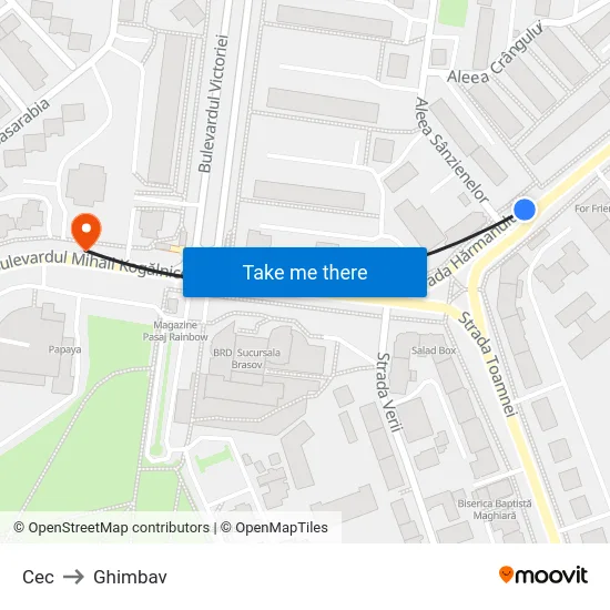 Cec to Ghimbav map