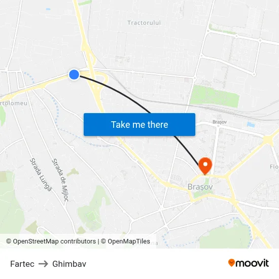 Fartec to Ghimbav map