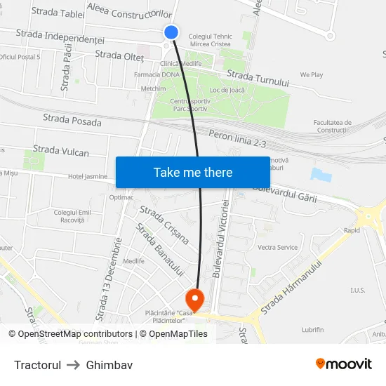 Tractorul to Ghimbav map