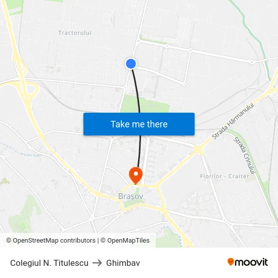 Colegiul N. Titulescu to Ghimbav map