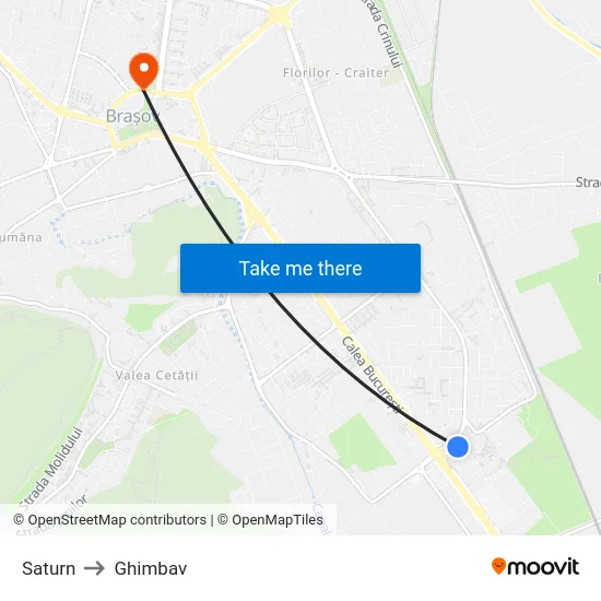 Saturn to Ghimbav map