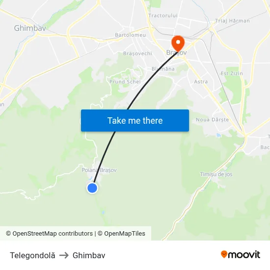 Telegondolă to Ghimbav map