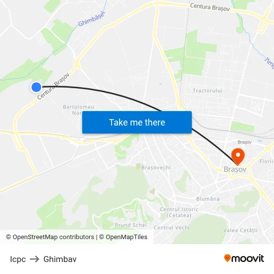 Icpc to Ghimbav map