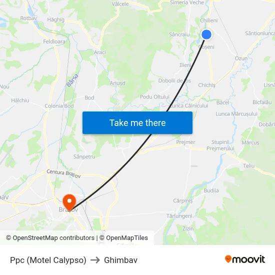 Ppc (Motel Calypso) to Ghimbav map