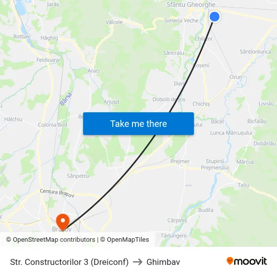 Str. Constructorilor 3 (Dreiconf) to Ghimbav map