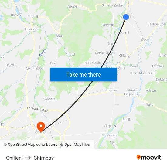 Chilieni to Ghimbav map