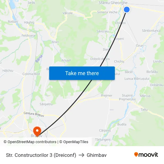 Str. Constructorilor 3 (Dreiconf) to Ghimbav map