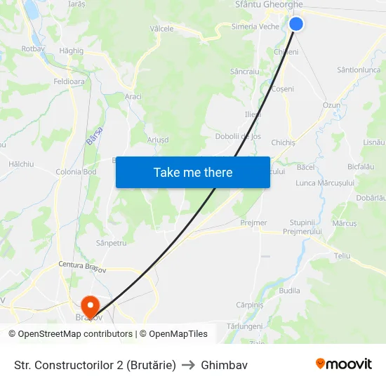 Str. Constructorilor 2 (Brutărie) to Ghimbav map