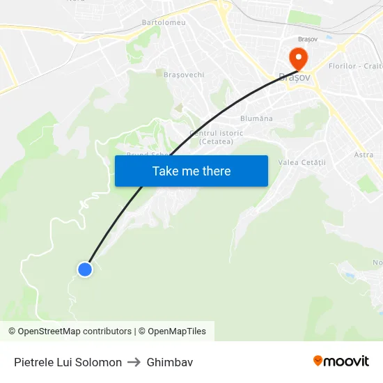 Pietrele Lui Solomon to Ghimbav map