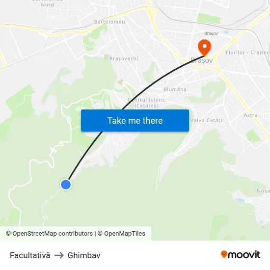 Facultativă to Ghimbav map