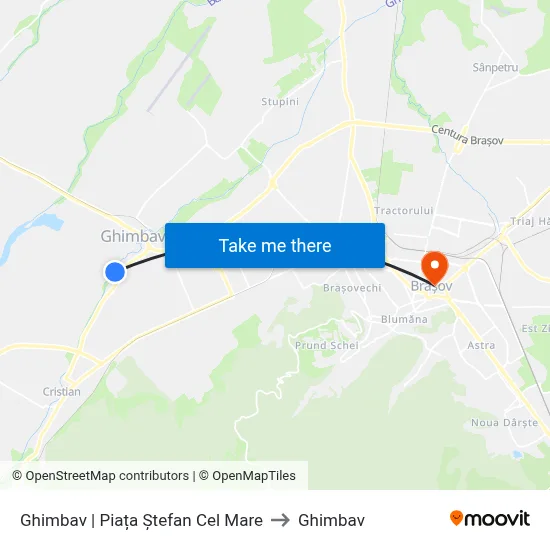 Ghimbav | Piața Ștefan Cel Mare to Ghimbav map