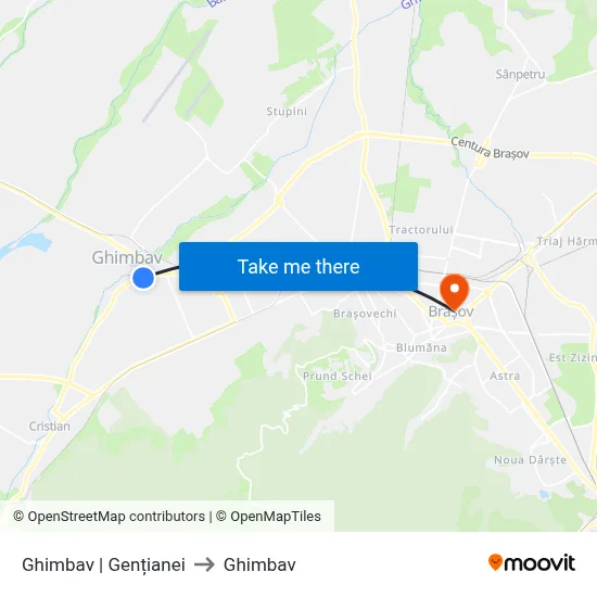 Ghimbav | Gențianei to Ghimbav map