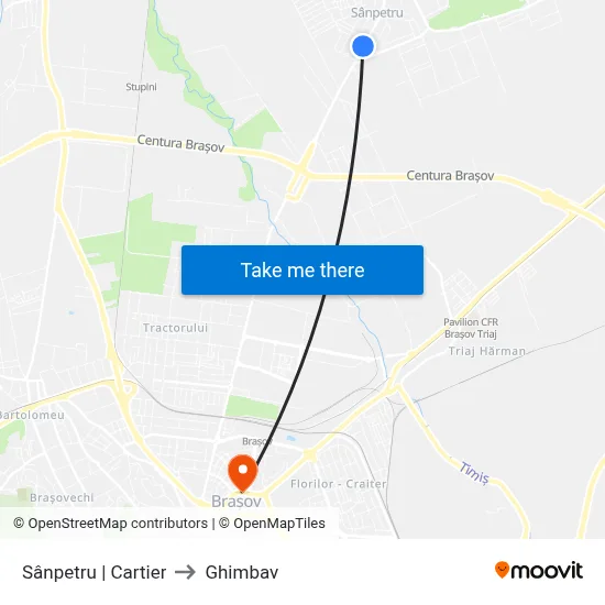 Sânpetru | Cartier to Ghimbav map