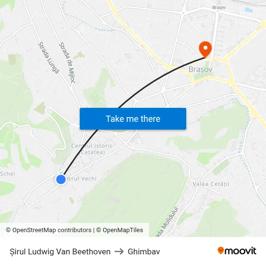 Șirul Ludwig Van Beethoven to Ghimbav map