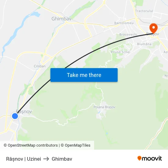 Râșnov | Uzinei to Ghimbav map