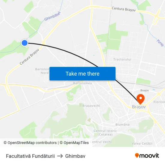 Facultativă Fundăturii to Ghimbav map
