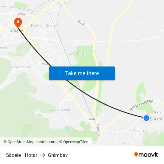 Săcele | Hotar to Ghimbav map