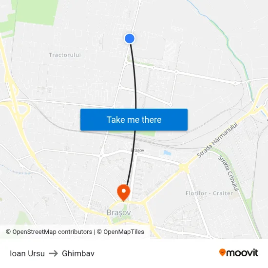 Ioan Ursu to Ghimbav map