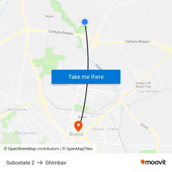 Subcetate 2 to Ghimbav map