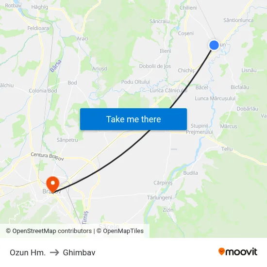 Ozun Hm. to Ghimbav map