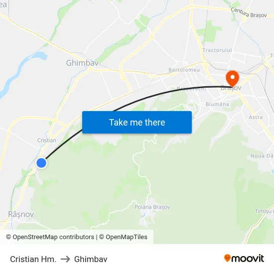 Cristian Hm. to Ghimbav map