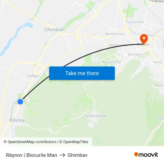 Râșnov | Blocurile Man to Ghimbav map